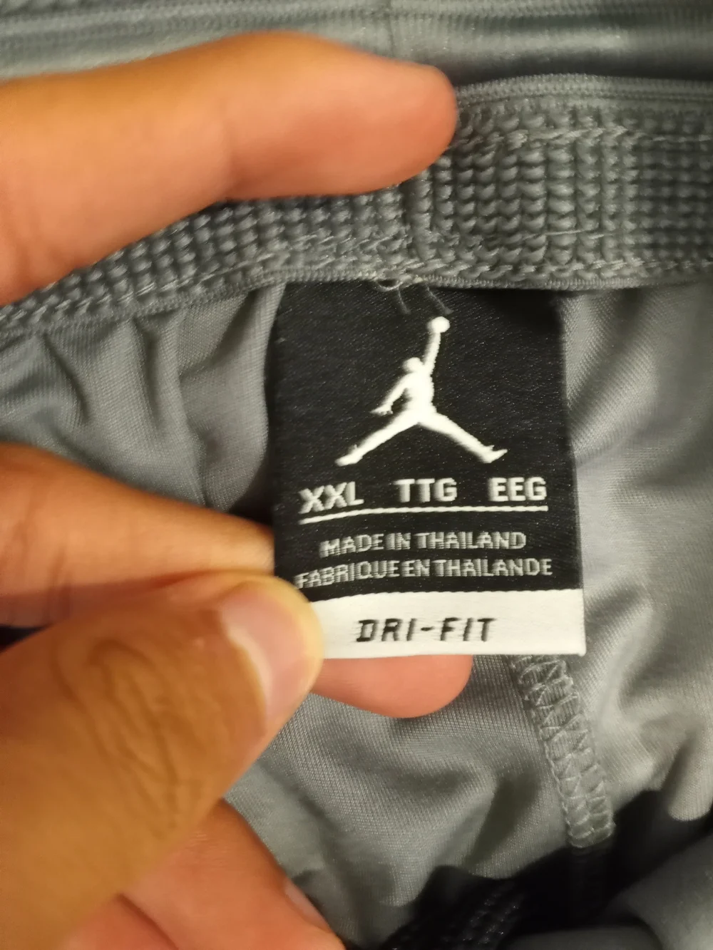 Jordan Light Gray Men's Athletic Shorts with Jump Logo Size XXL